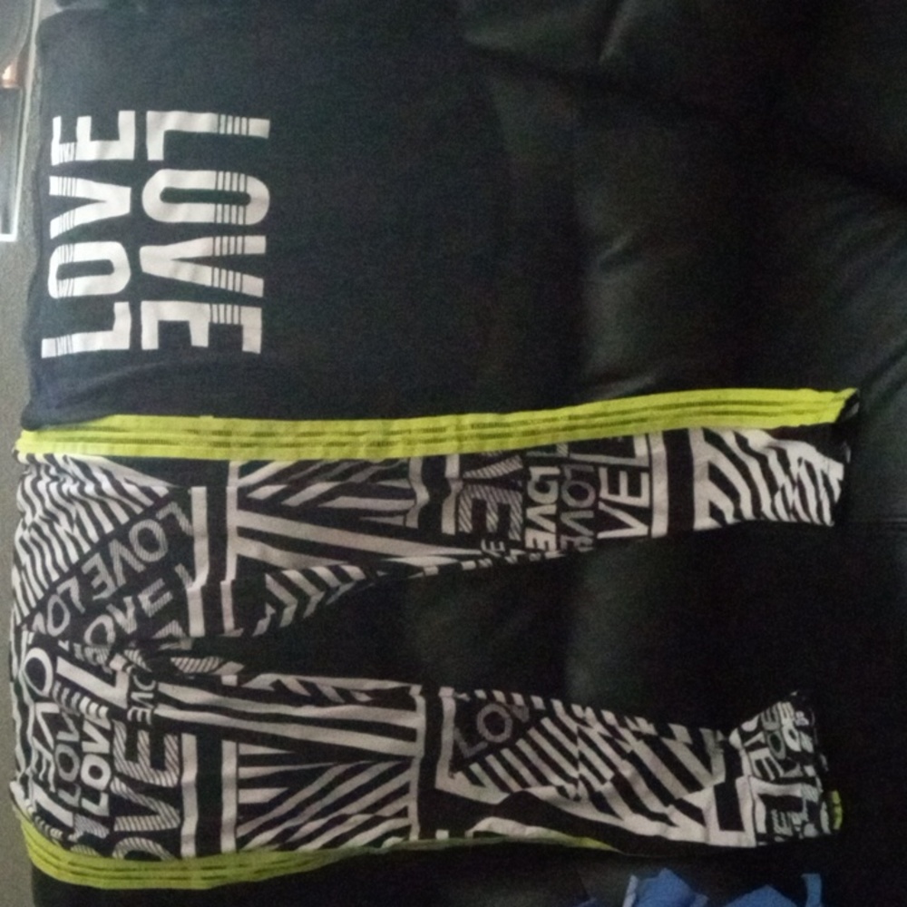"LOVE" BOTH tank top & leggings with LOVE all over